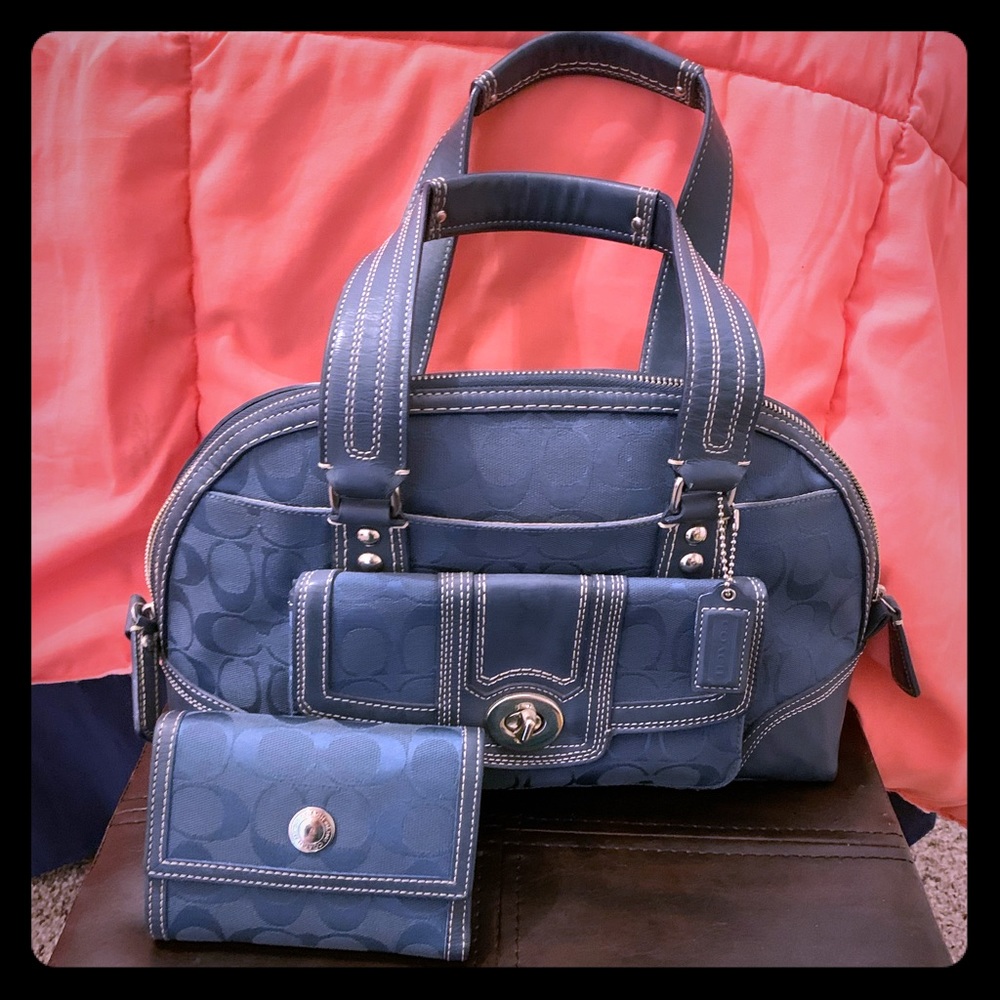 Coach Miranda Vintage Style 11085 Blue Satchel